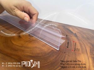 Nẹp nhựa bảng giá gài kệ siêu thị, nẹp nhựa bảng giá dán kệ siêu thị