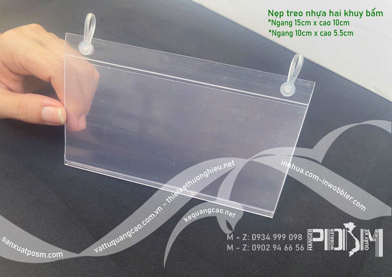 Nẹp tem nhựa cài giá có khuy bấm treo thành kệ - Ảnh 6