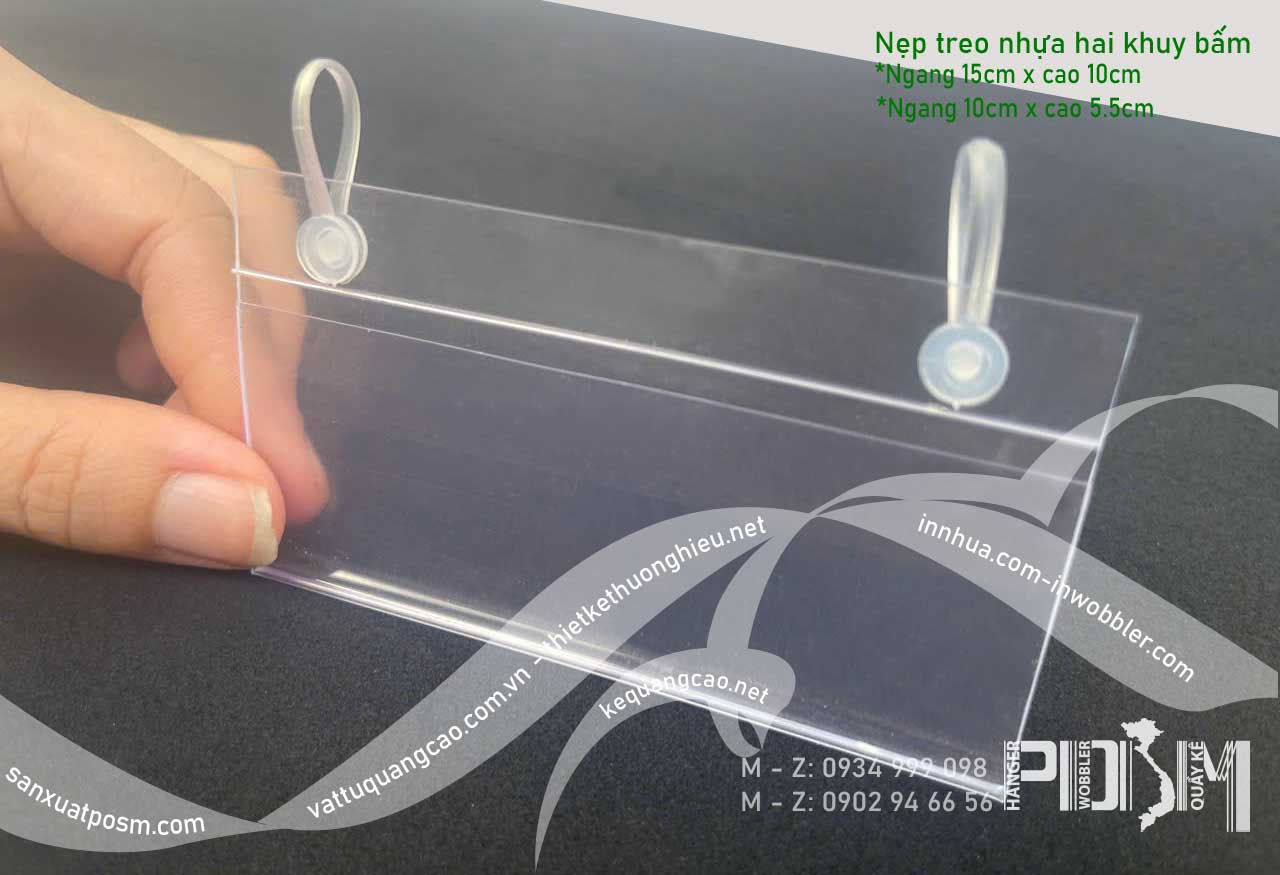 Nẹp tem nhựa cài giá có khuy bấm treo thành kệ - Ảnh 7