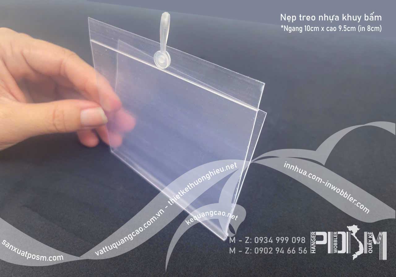 Nẹp tem nhựa cài giá có khuy bấm treo thành kệ - Ảnh 9