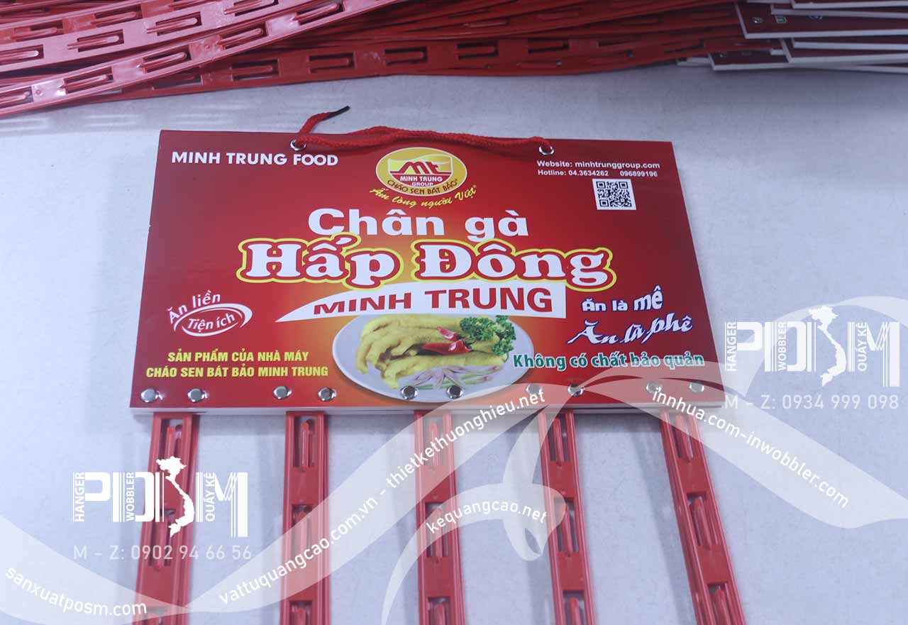 Hanger dây nhựa quảng cáo treo sản phẩm cháo sen