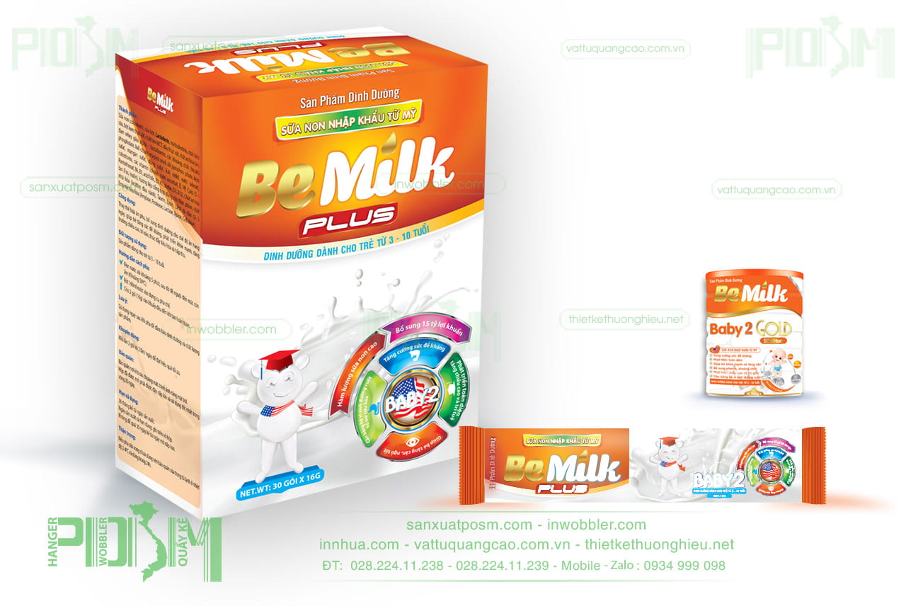 Thiết kế tem nhãn sữa - bao bì hộp sữa Be Milk - Ảnh 6