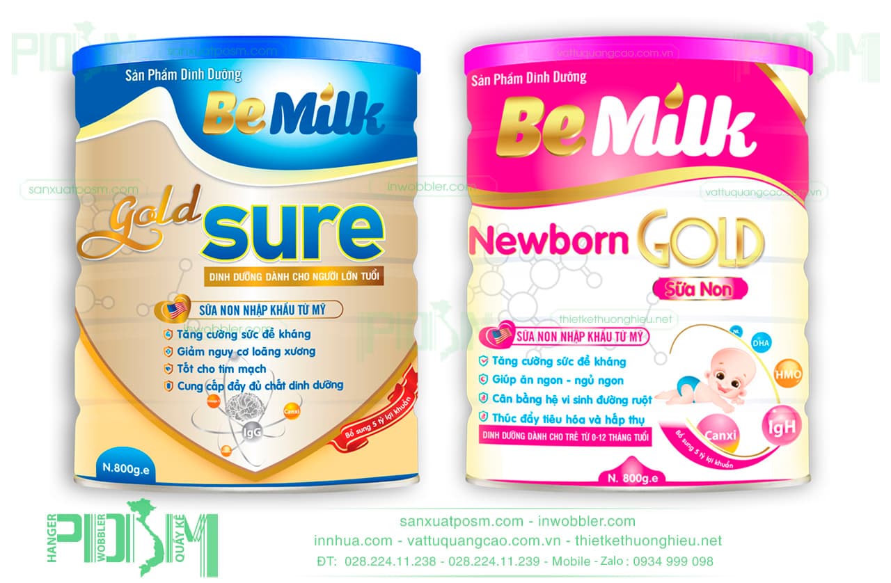 Thiết kế tem nhãn sữa - bao bì hộp sữa Be Milk - Ảnh 3