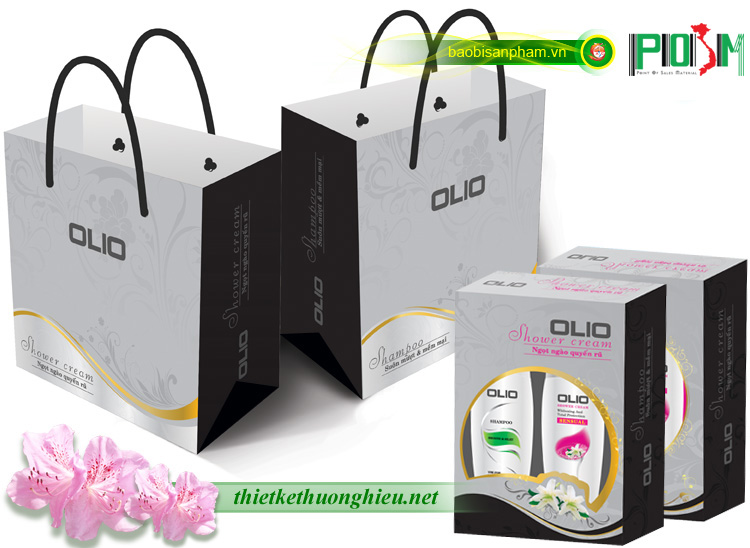 Thiết kế túi giấy, in túi giấy sữa tắm - dầu gội OLIO - Ảnh 2